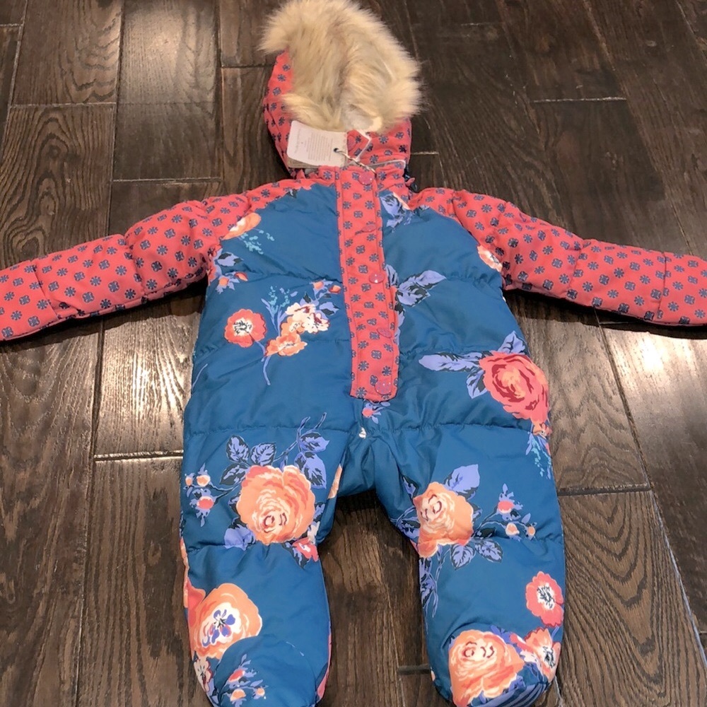 Matilda Jane blue floral one piece winter suit size 3-6 months new with tags